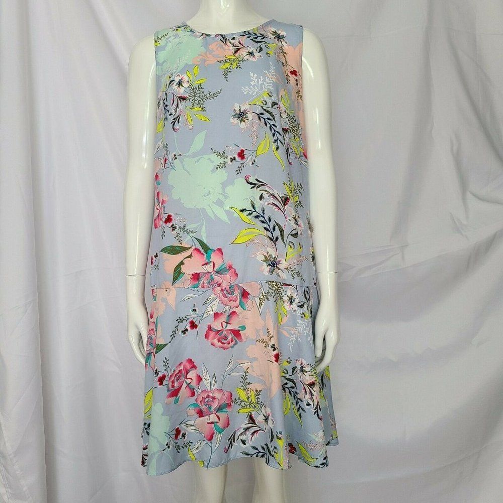 Nicole Miller Studio Full Zip Floral Midi Dress Sz 13